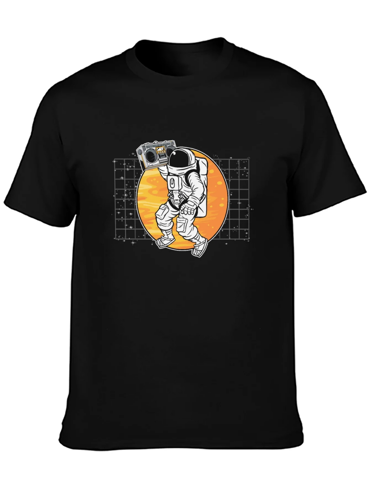 Astronaut Boombox Black T-Shirt - Space Vibes product image 3