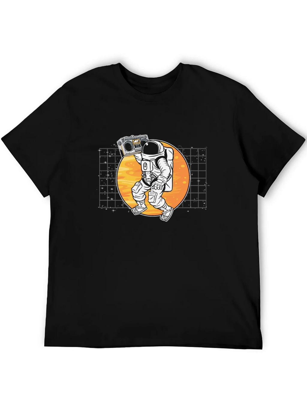 Astronaut Boombox Black T-Shirt - Space Vibes product image 5