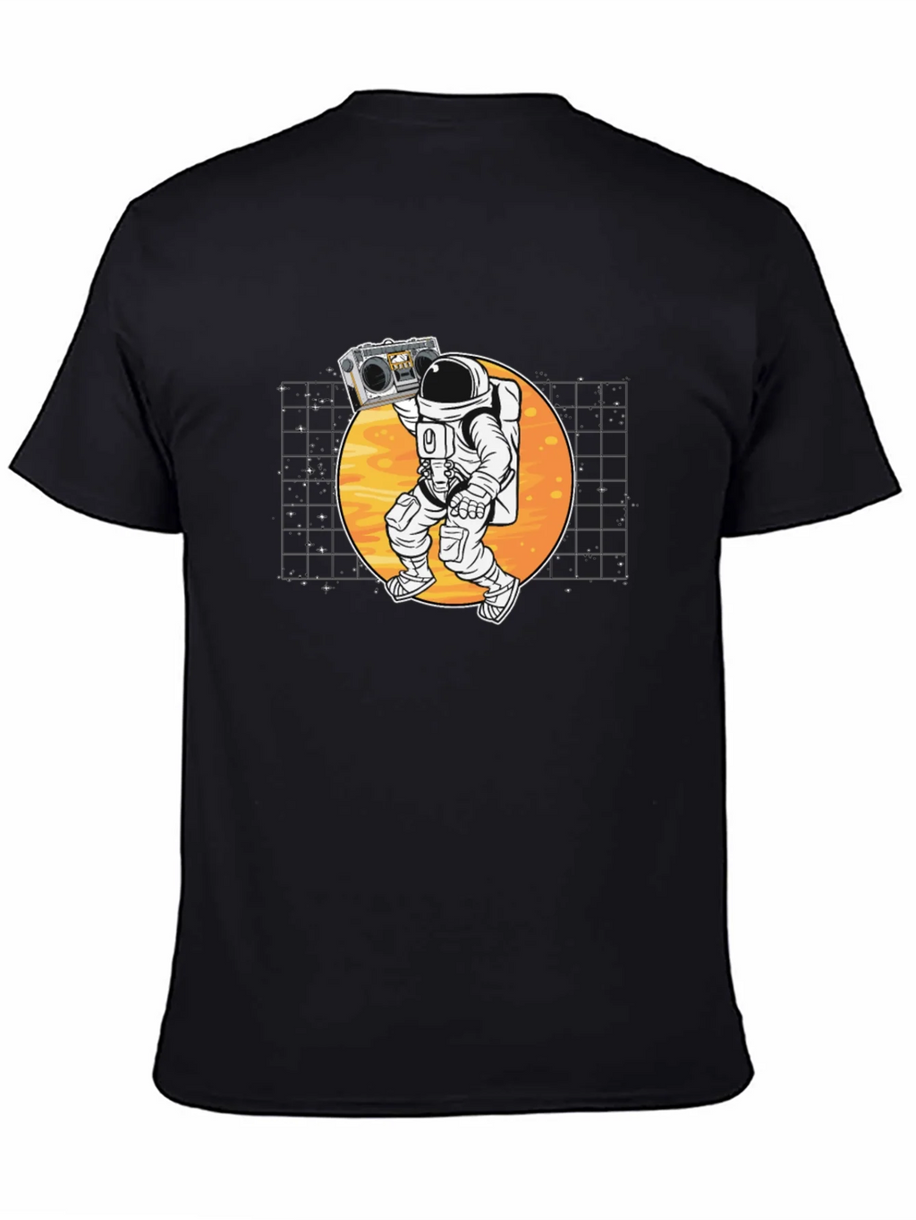 Astronaut Boombox Black T-Shirt - Space Vibes product image 4