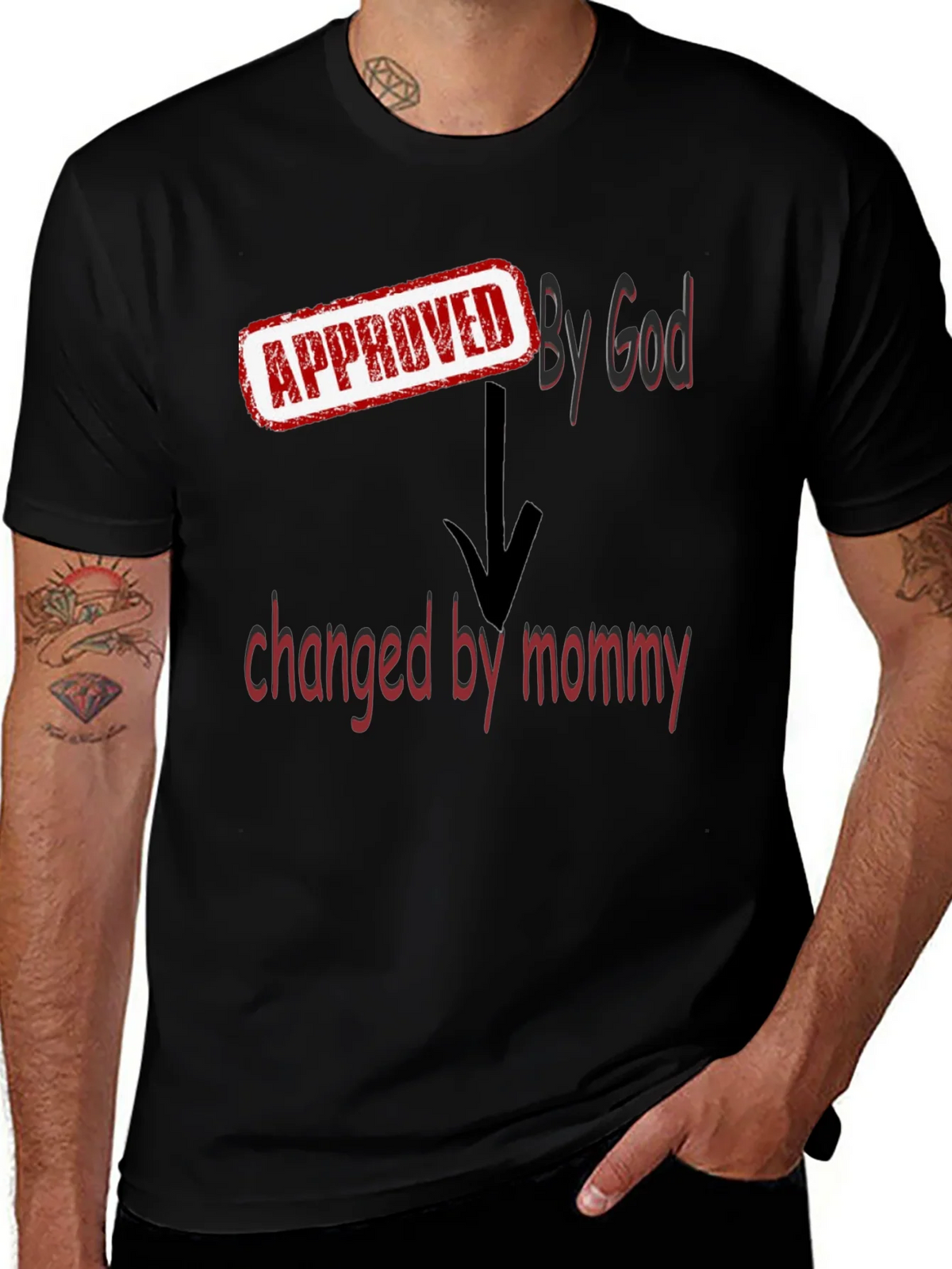 Approved By God Changed By Mommy - Black T-Shirt product image 1
