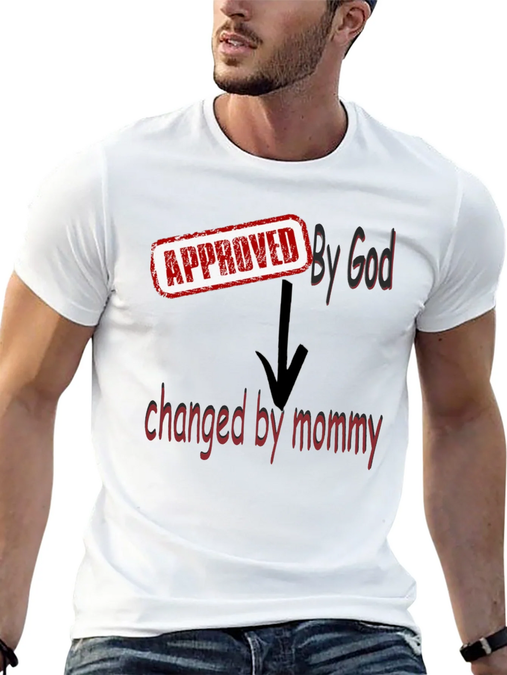 Approved By God Changed By Mommy - Black T-Shirt product image 4