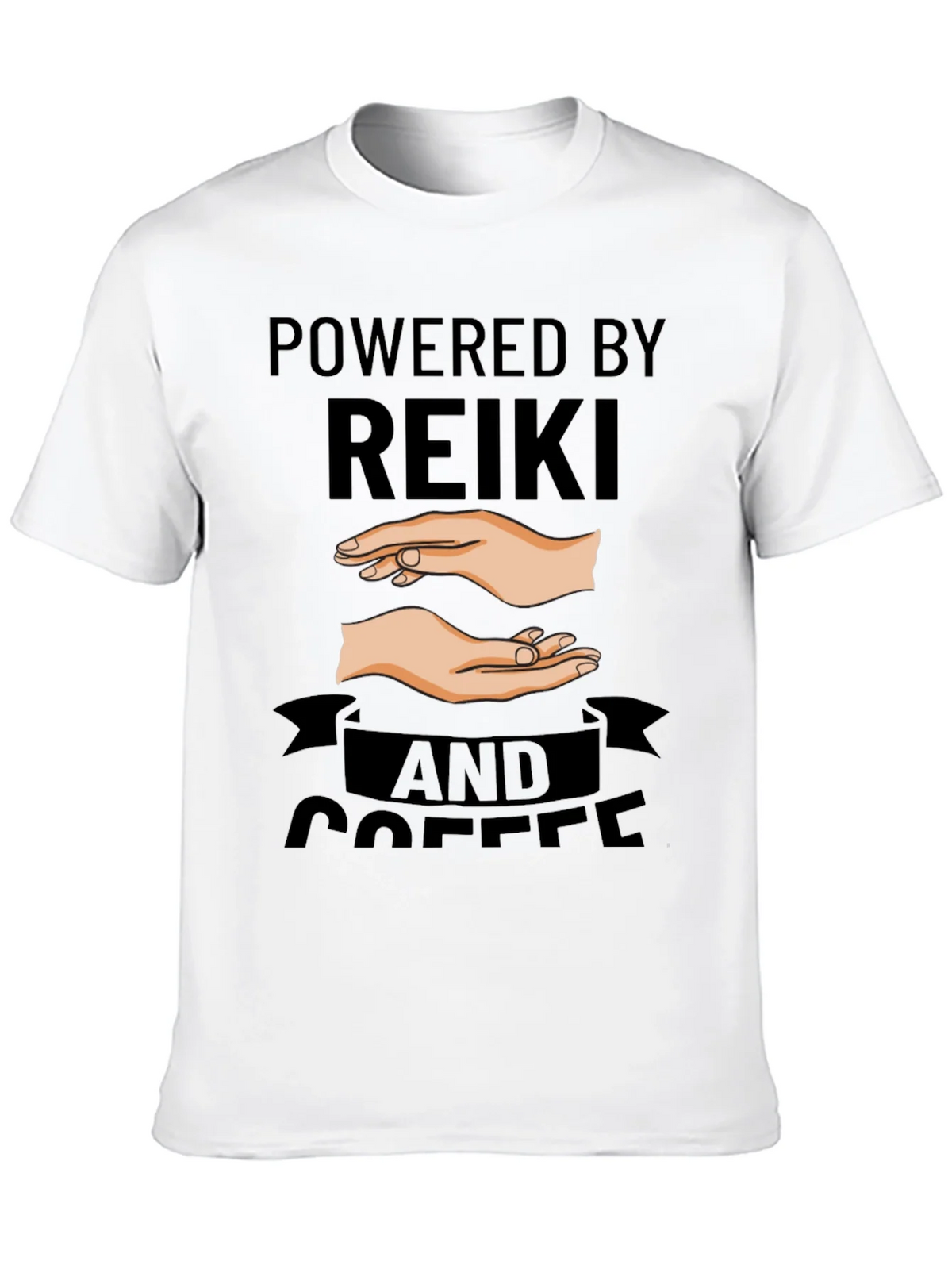 Powered by Reiki and Coffee Black T-Shirt product image 9