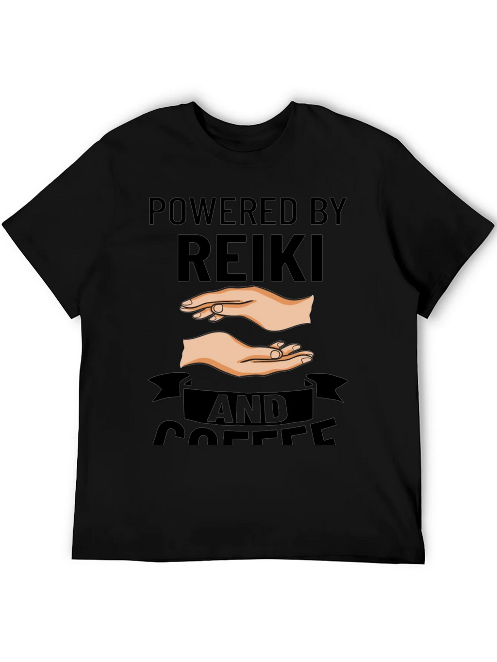 Powered by Reiki and Coffee Black T-Shirt product image 5