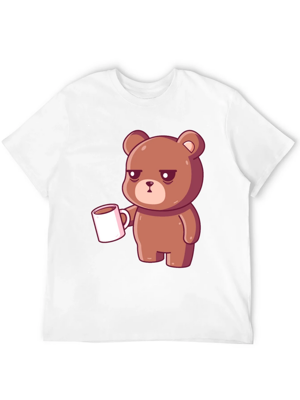 Sleepy Bear Coffee T-Shirt - Black Casual Tee