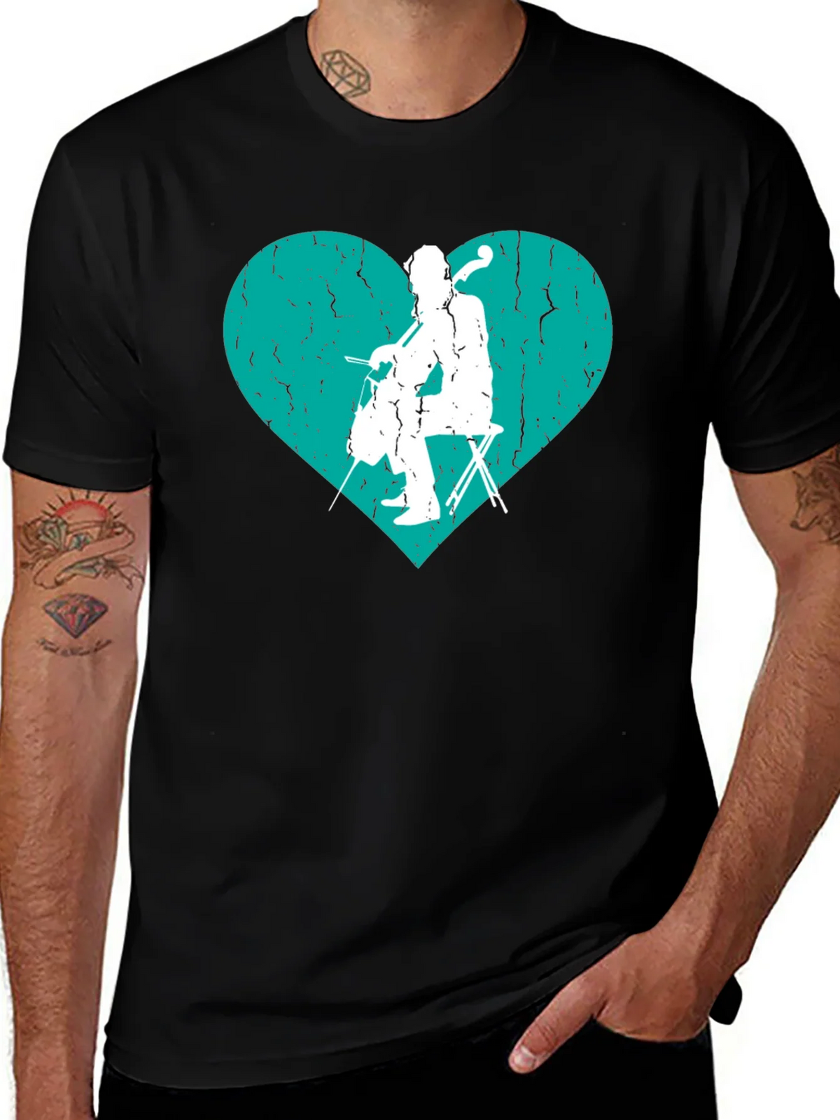Cello Heart Graphic Tee - Musicians T-Shirt product image 1