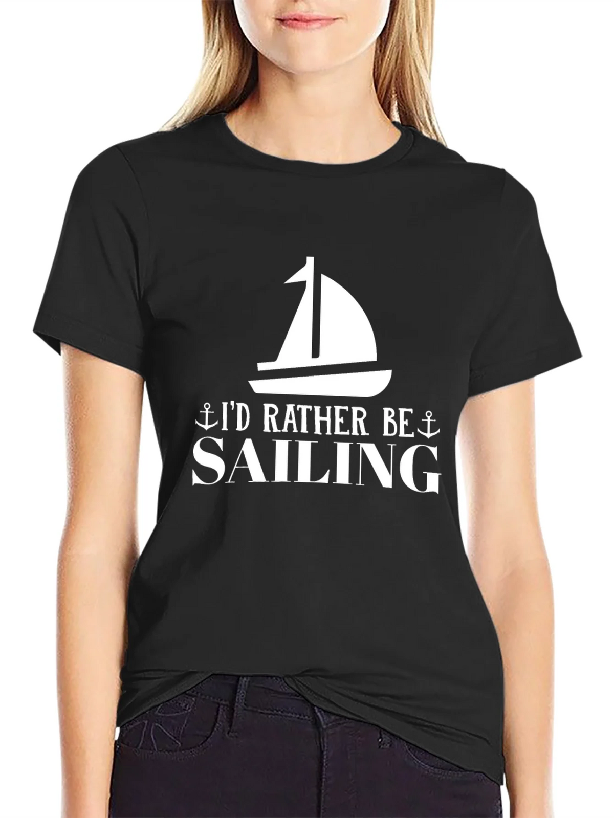 Sailing Graphic T-Shirt - Black Cotton Tee product image 5