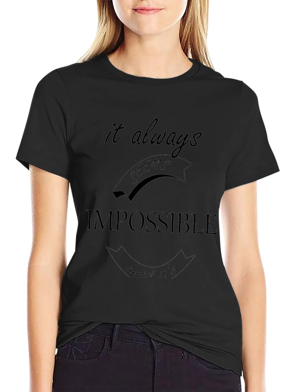Impossible Slogan Black T-Shirt product image 2