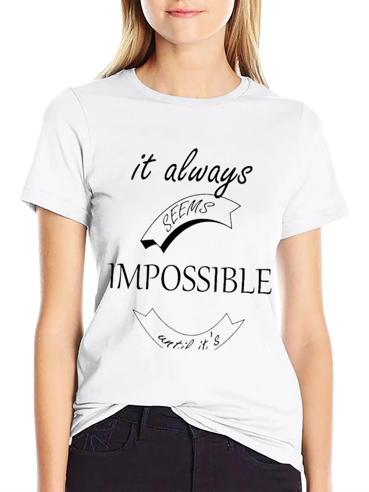Impossible Slogan Black T-Shirt product image 8