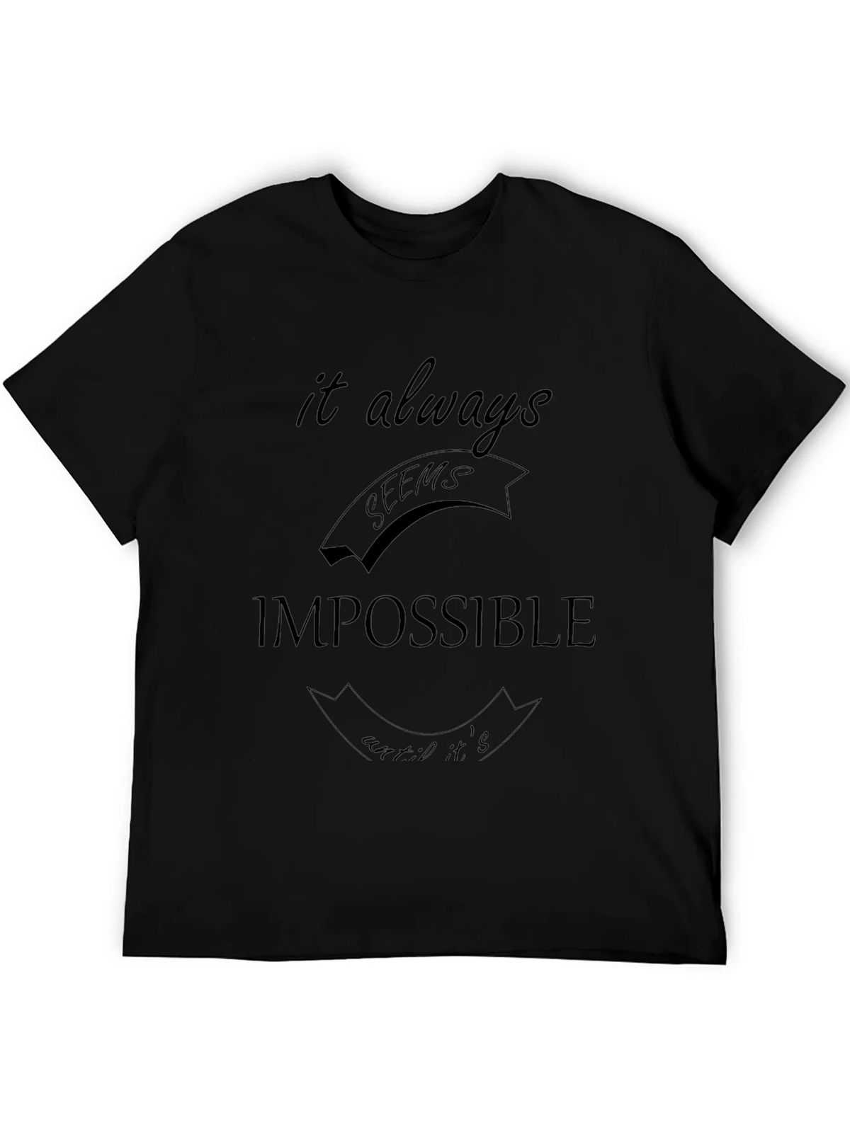 Impossible Slogan Black T-Shirt product image 5