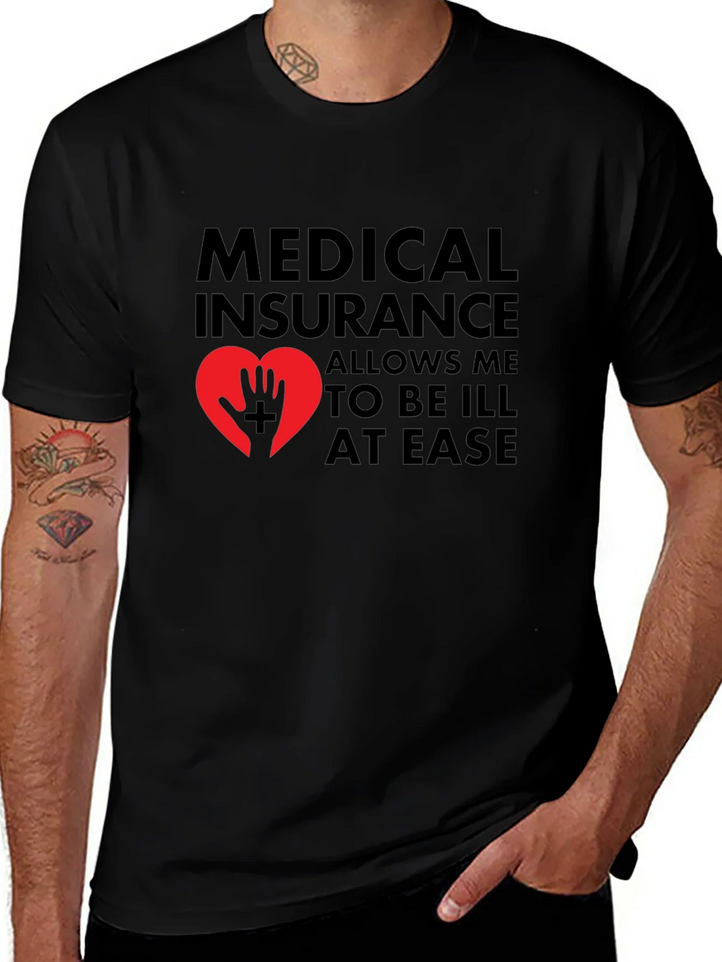 Medical Insurance Graphic T-Shirt - Black product image 1