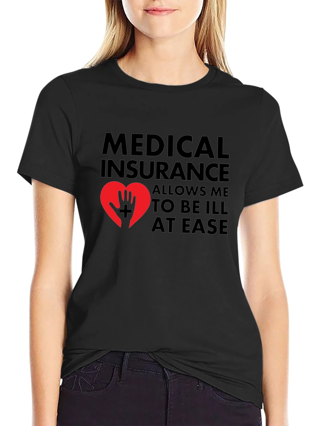 Medical Insurance Graphic T-Shirt - Black product image 2