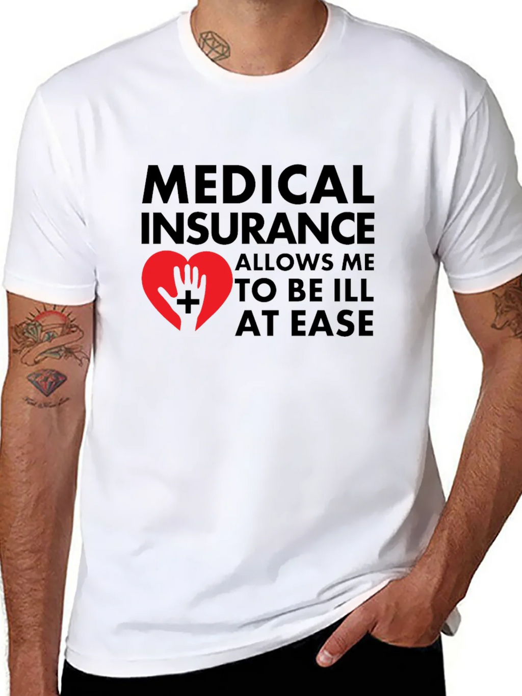 Medical Insurance Graphic T-Shirt - Black product image 7