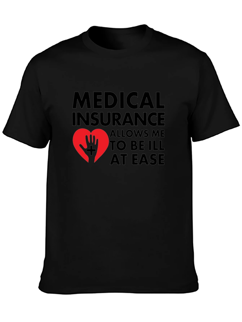 Medical Insurance Graphic T-Shirt - Black product image 3