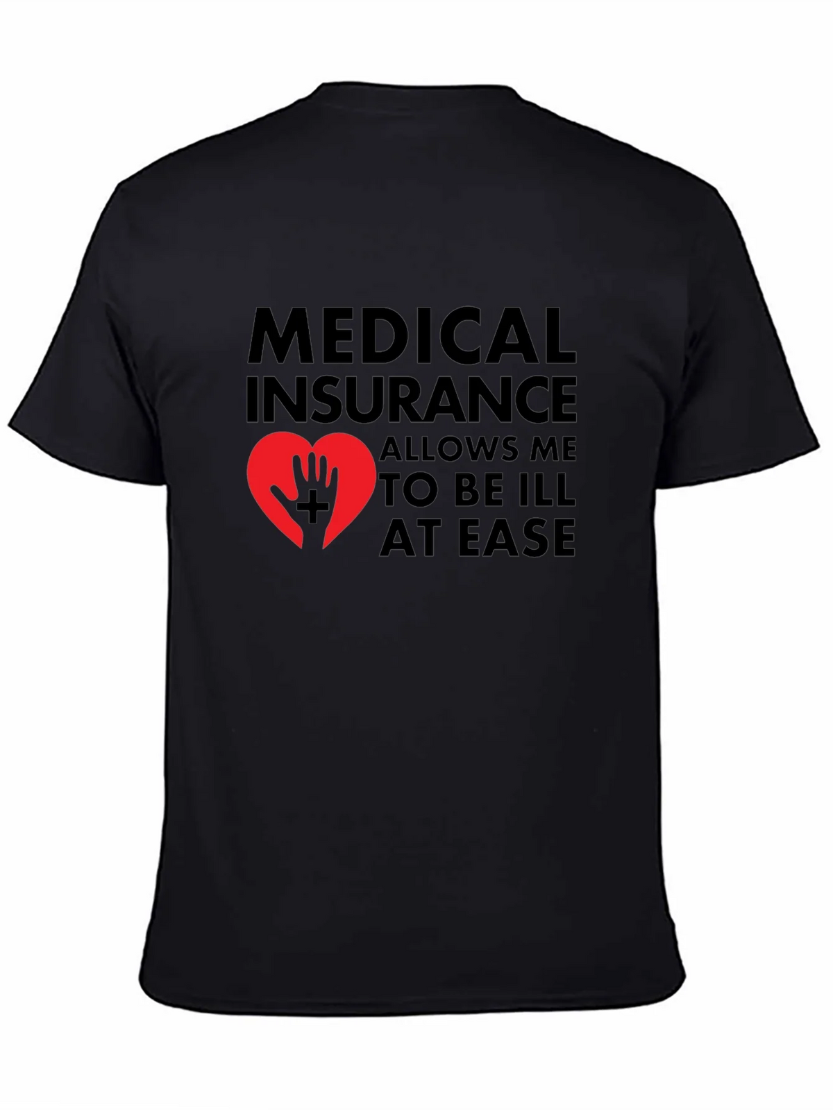 Medical Insurance Graphic T-Shirt - Black product image 4