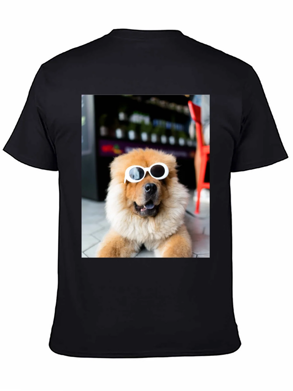 Dog with Sunglasses Graphic Tee - Black Cotton Casual product image 7