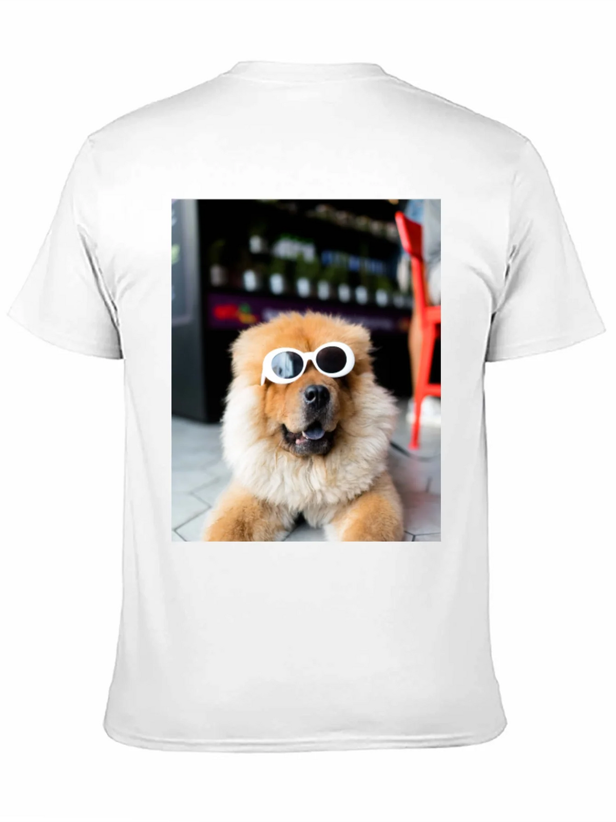 Dog with Sunglasses Graphic Tee - Black Cotton Casual product image 2