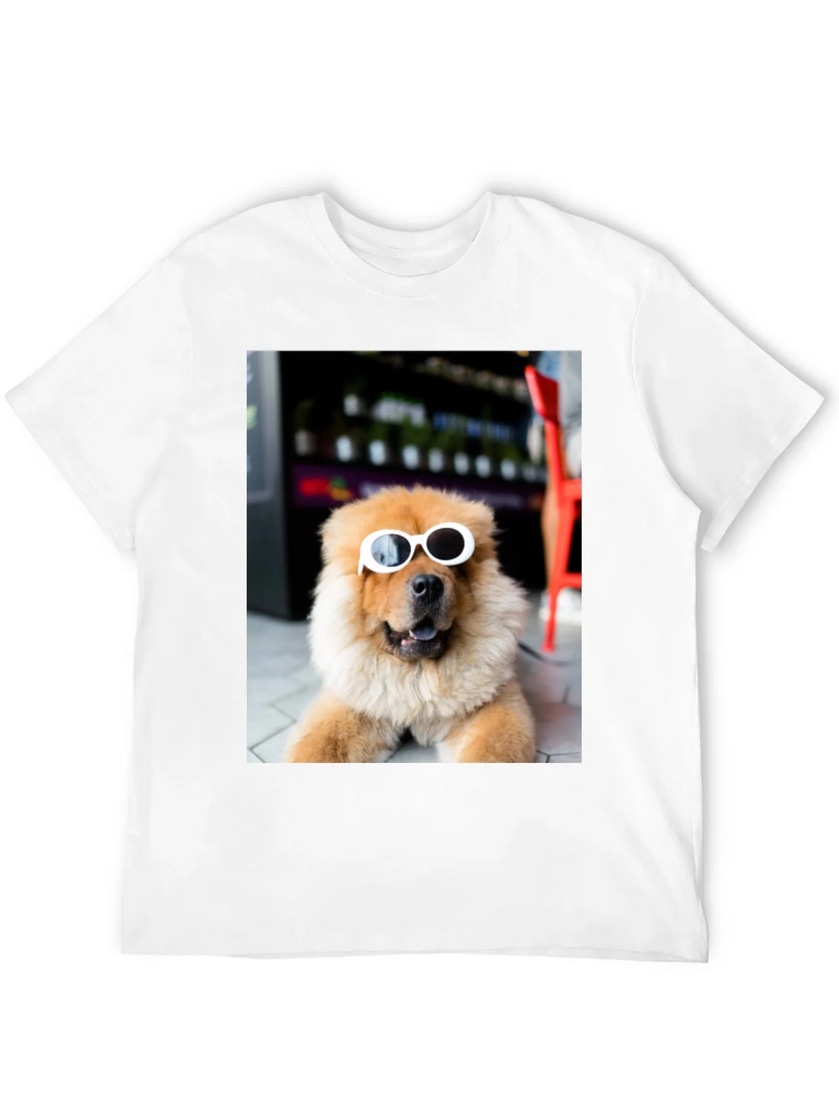 Dog with Sunglasses Graphic Tee - Black Cotton Casual product image 3