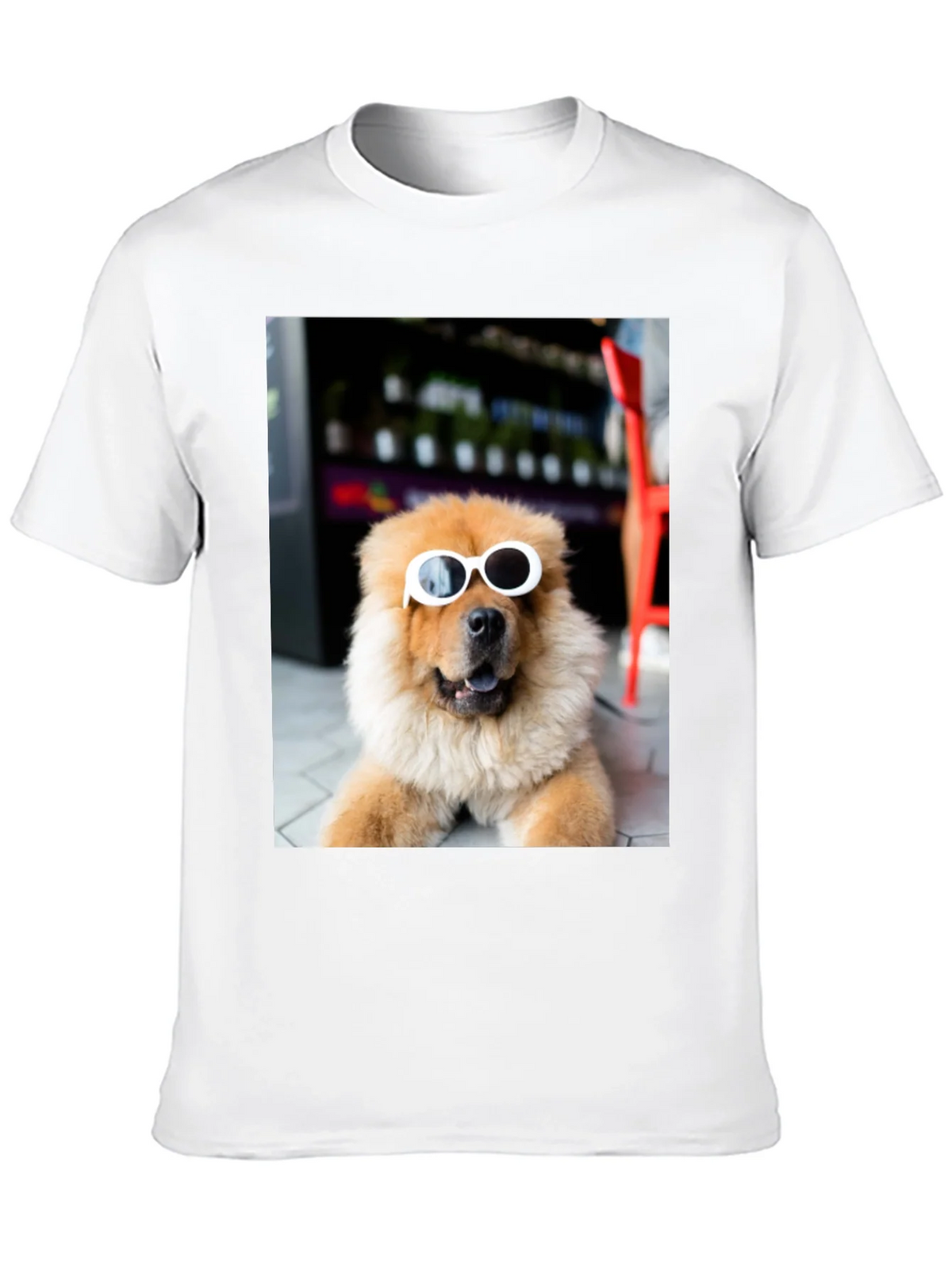 Dog with Sunglasses Graphic Tee - Black Cotton Casual product image 12