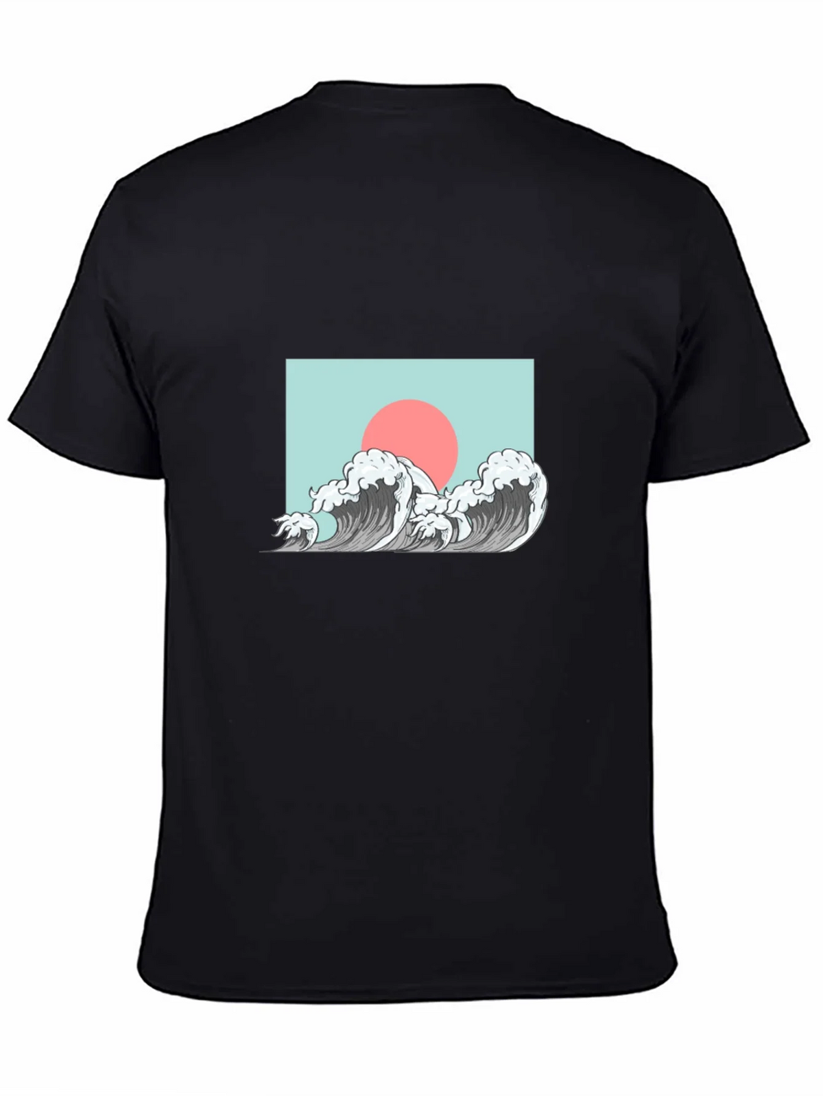 Wave Design Graphic Tee - Black product image 7