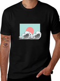 Wave Design Graphic Tee - Black product image 1