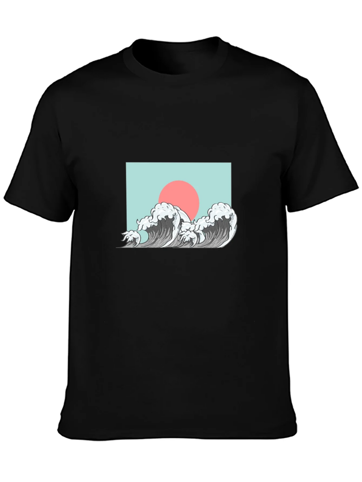 Wave Design Graphic Tee - Black product image 6