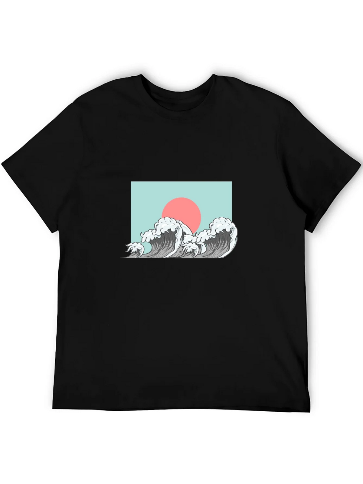Wave Design Graphic Tee - Black product image 8