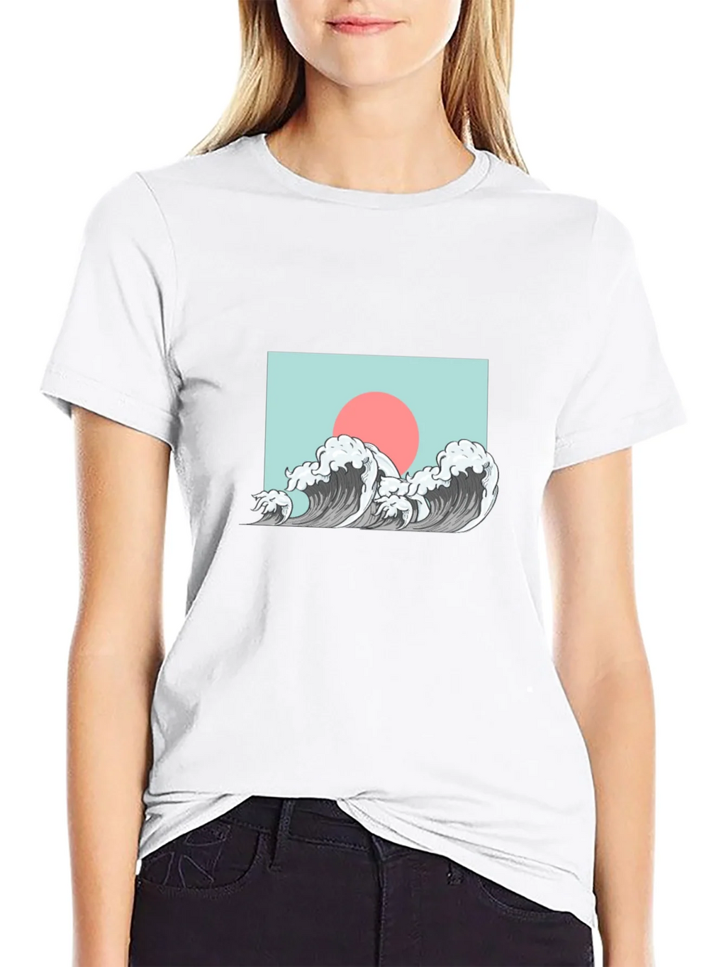 Wave Design Graphic Tee - Black product image 11
