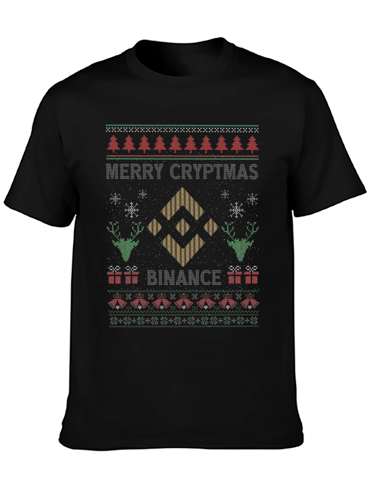 Merry Cryptmas Binance Ugly Christmas Sweater T-shirt product image 3