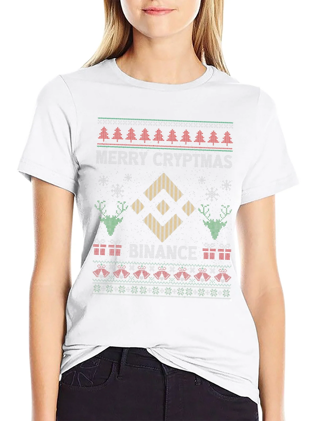 Merry Cryptmas Binance Ugly Christmas Sweater T-shirt product image 8