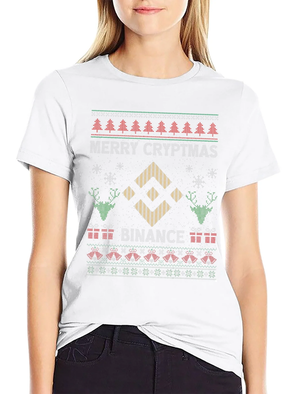 Merry Cryptmas Binance Ugly Christmas Sweater T-shirt product image 8
