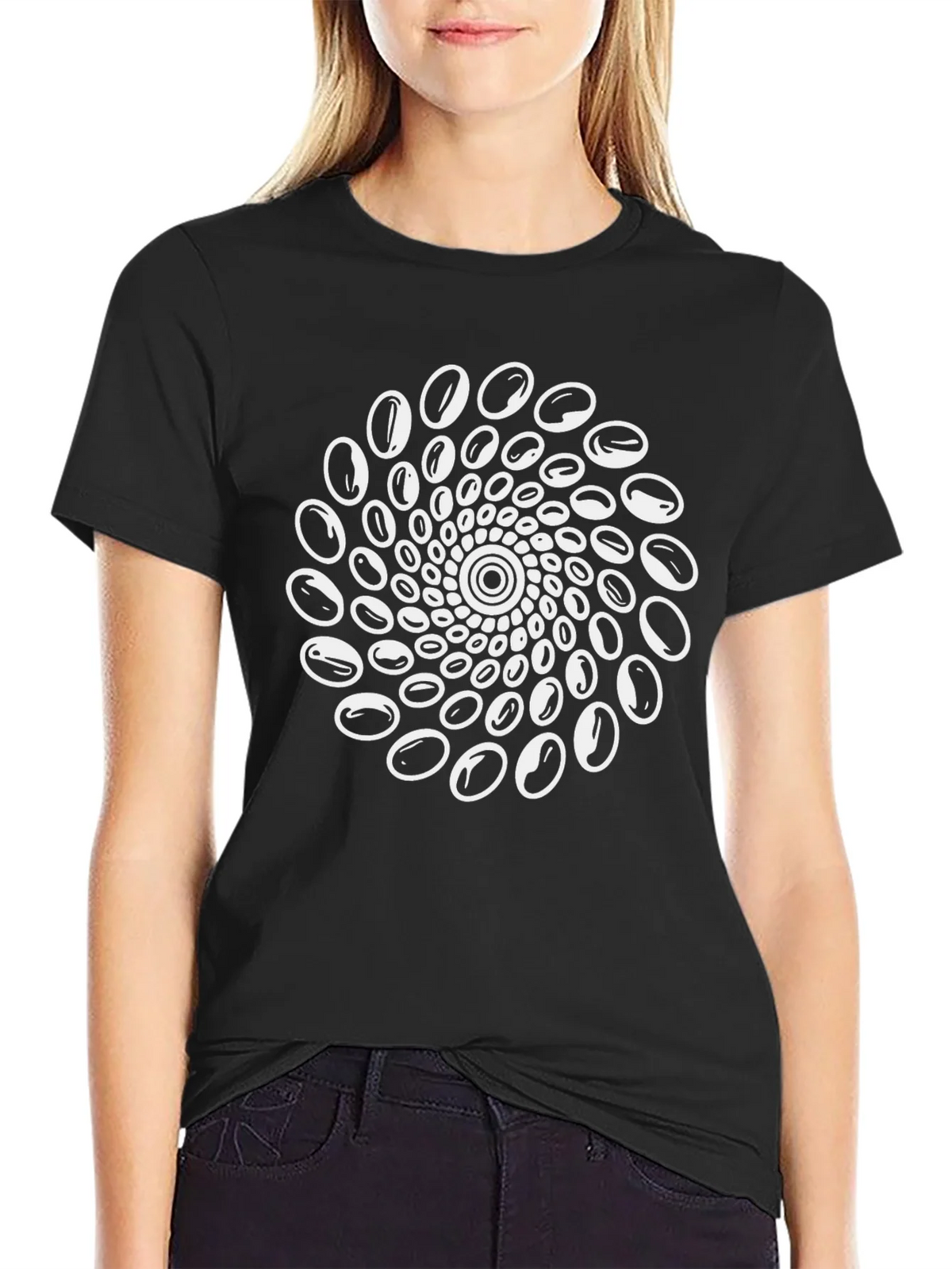 Spiral Optical Illusion Graphic Tee - Black product image 2