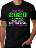 Retro Gamer Menu T-Shirt - 2020 Continue New Game product image 1