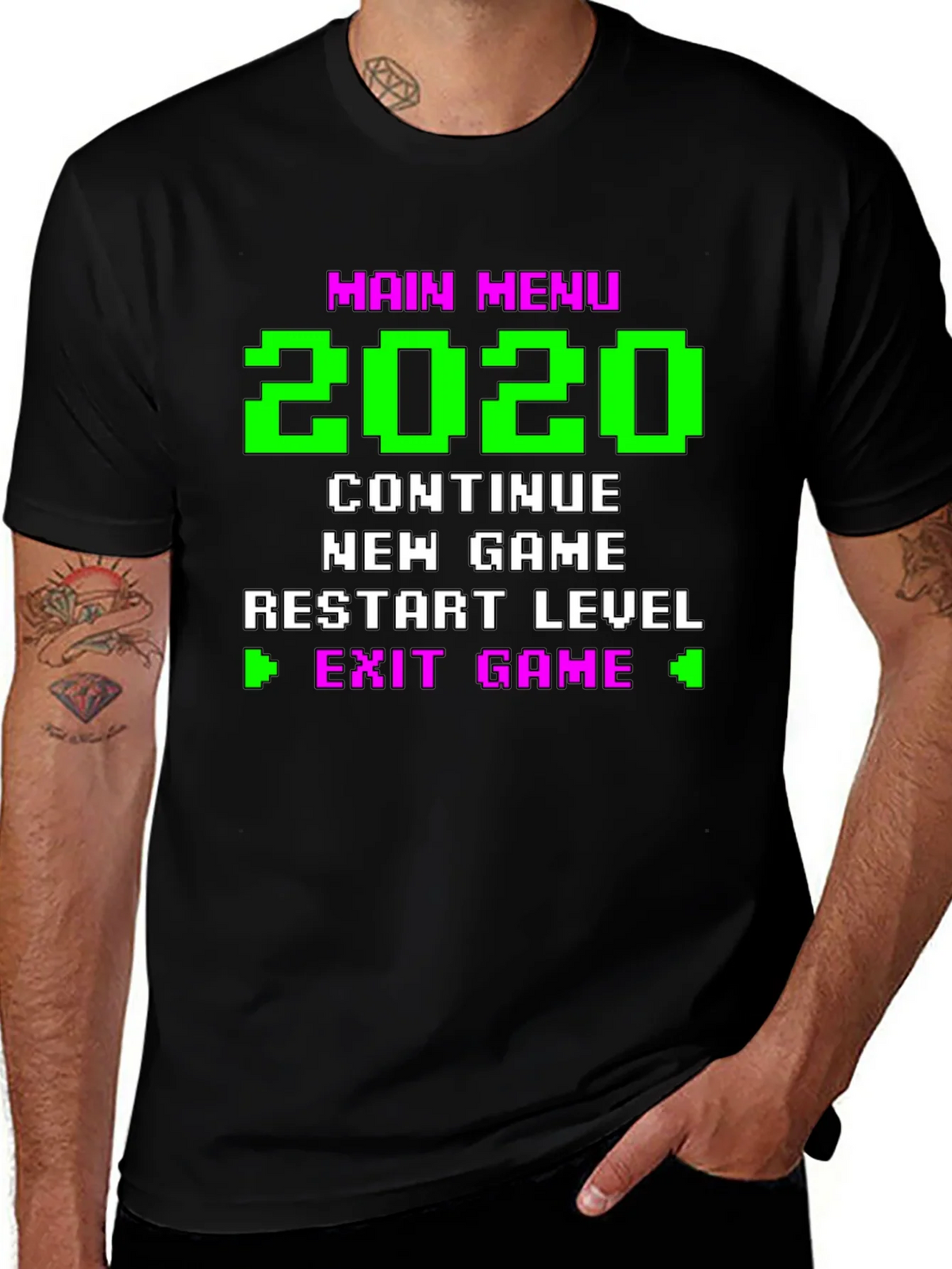 Retro Gamer Menu T-Shirt - 2020 Continue New Game product image 1