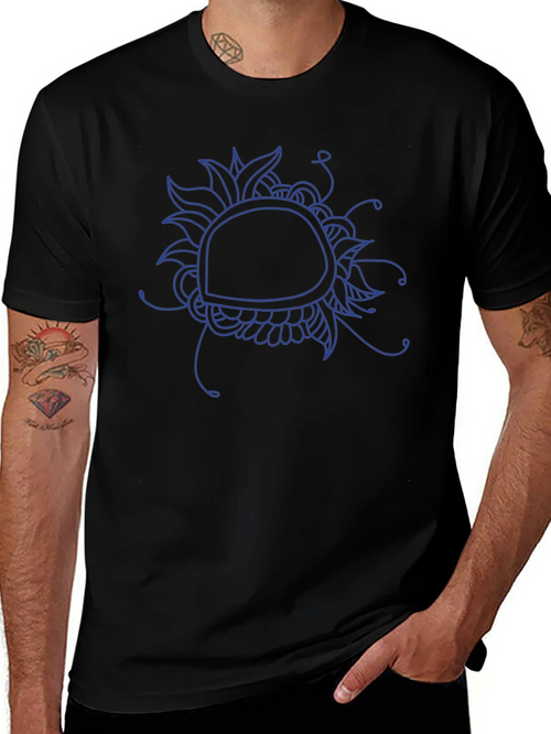 Abstract Floral Graphic Tee - Black Cotton Blend product image 1