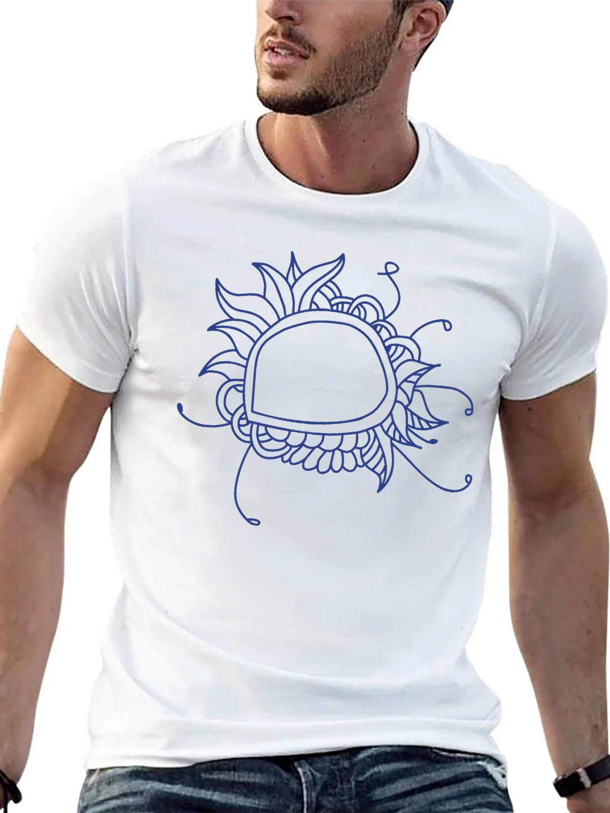 Abstract Floral Graphic Tee - Black Cotton Blend product image 4