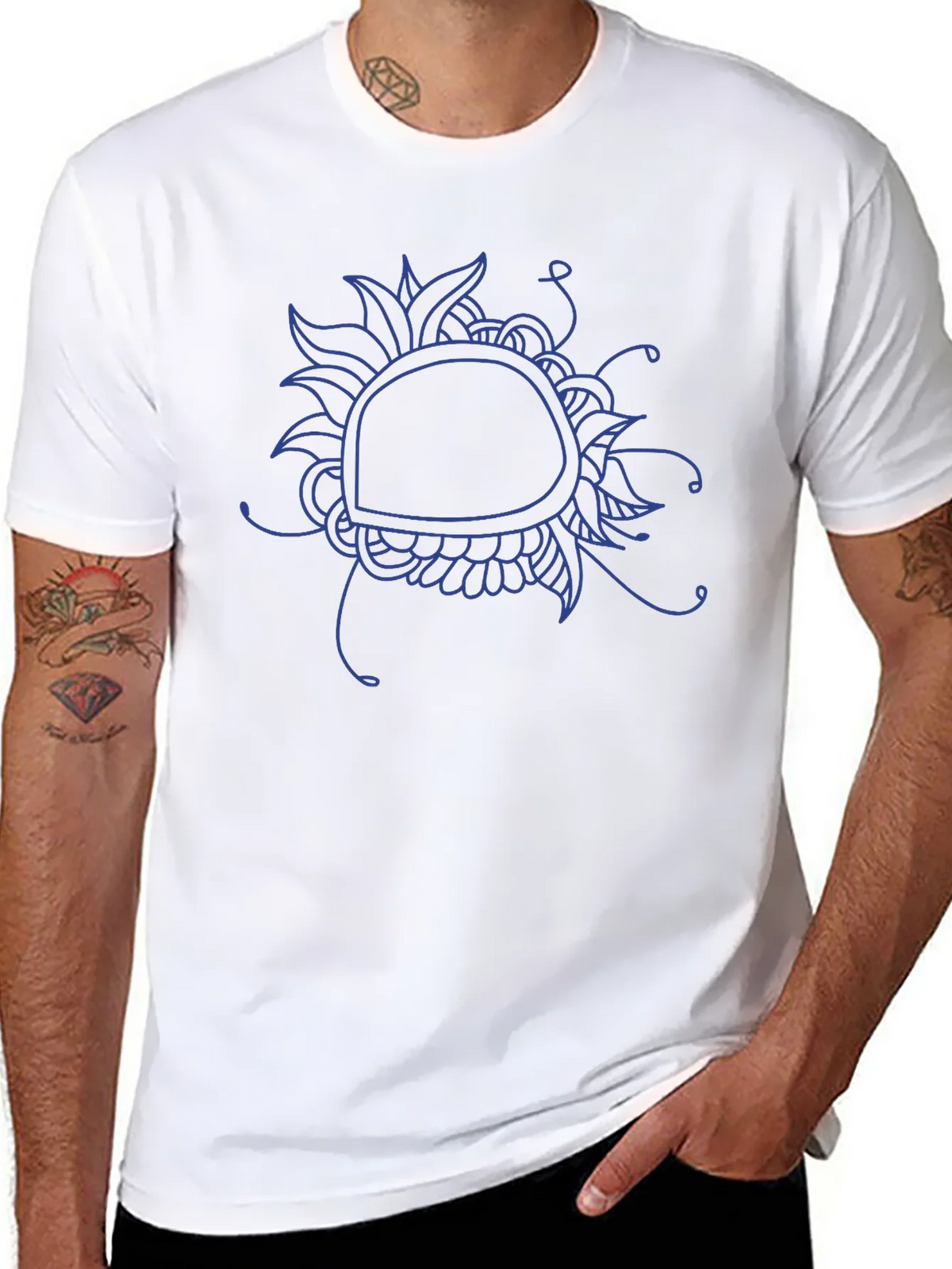 Abstract Floral Graphic Tee - Black Cotton Blend product image 10