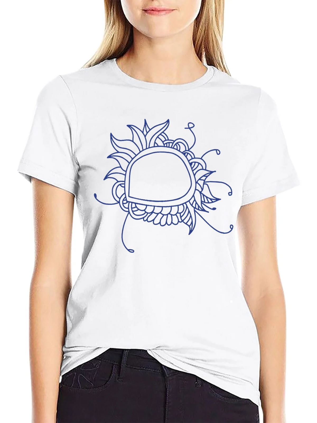 Abstract Floral Graphic Tee - Black Cotton Blend product image 11