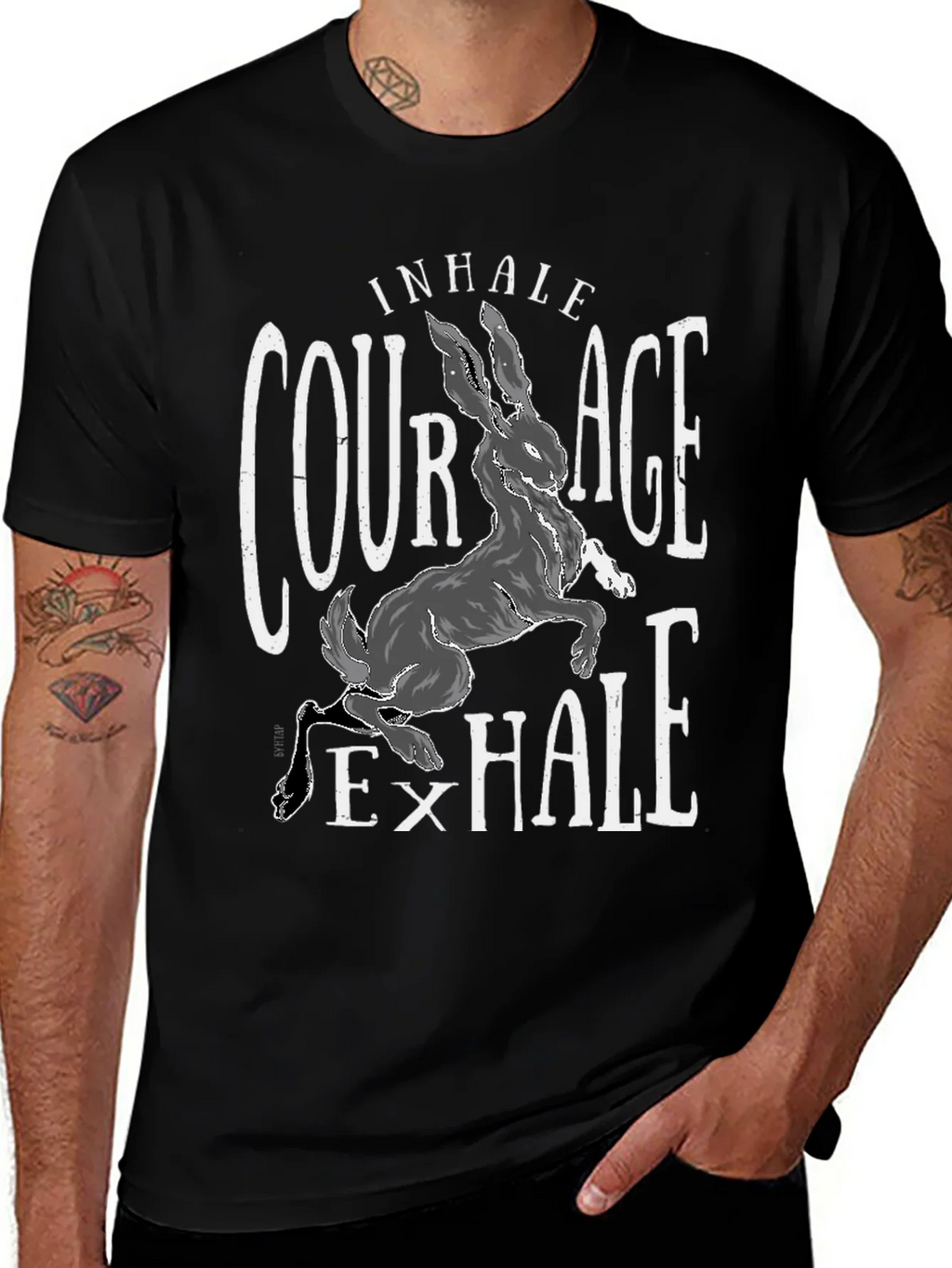 Courage Hare T-Shirt - Inhale Exhale product image 1