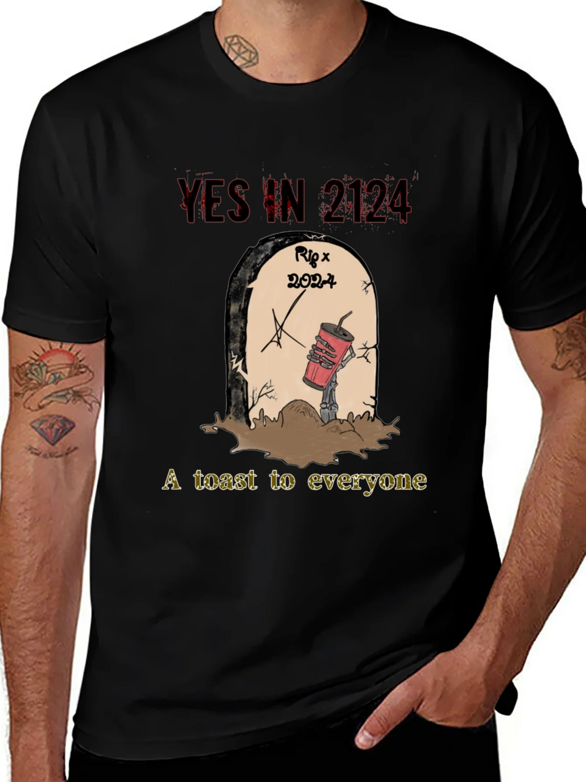 YES IN 2124 T-Shirt RIP 2024 A Toast to Everyone product image 1