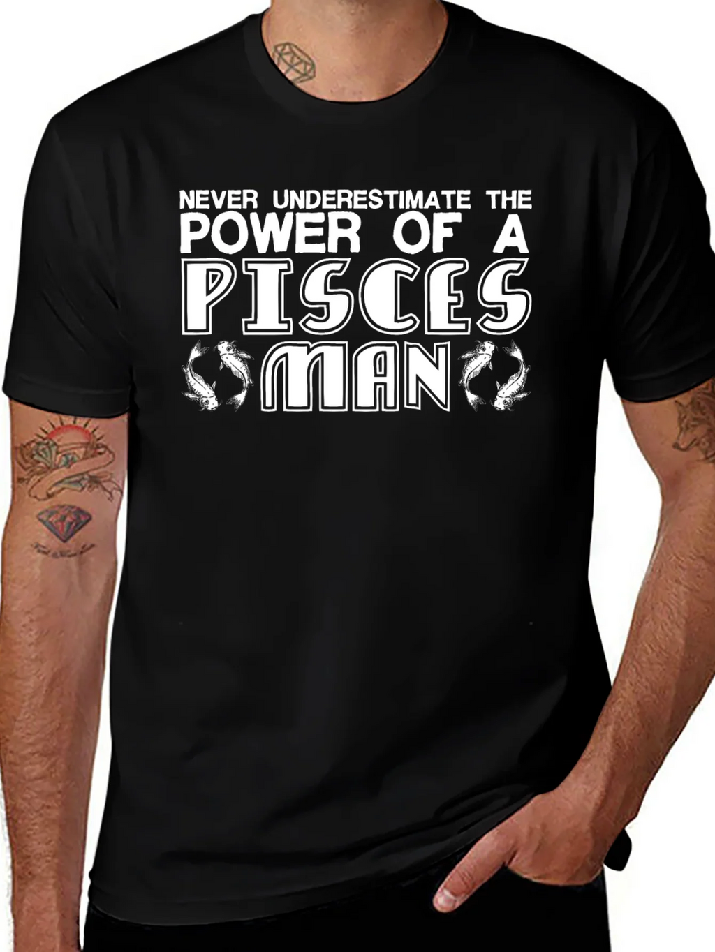 Pisces Man Graphic T-Shirt - Zodiac Sign Tee product image 1