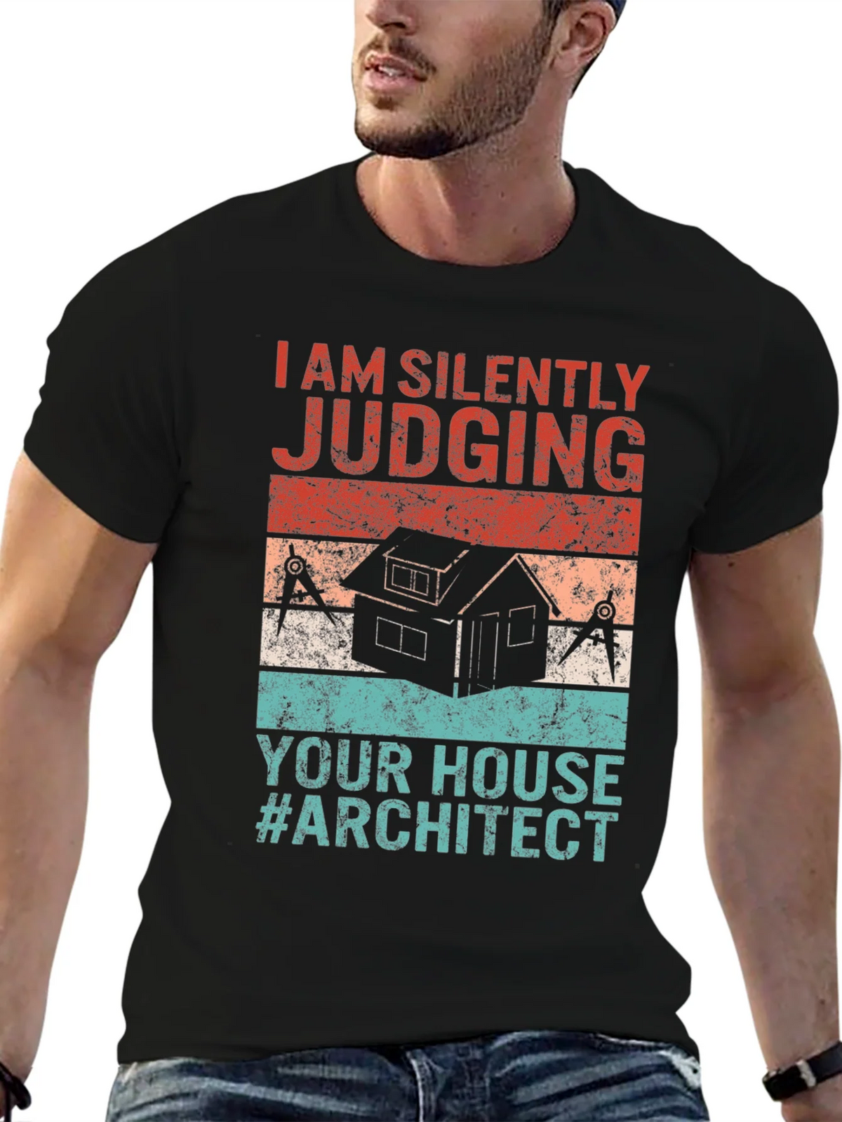 Architect Humor Graphic Tee - I Am Silently Judging product image 9