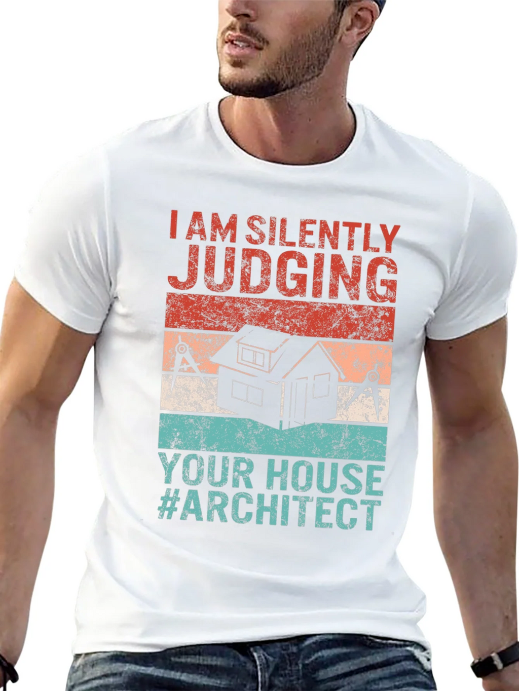 Architect Humor Graphic Tee - I Am Silently Judging product image 4