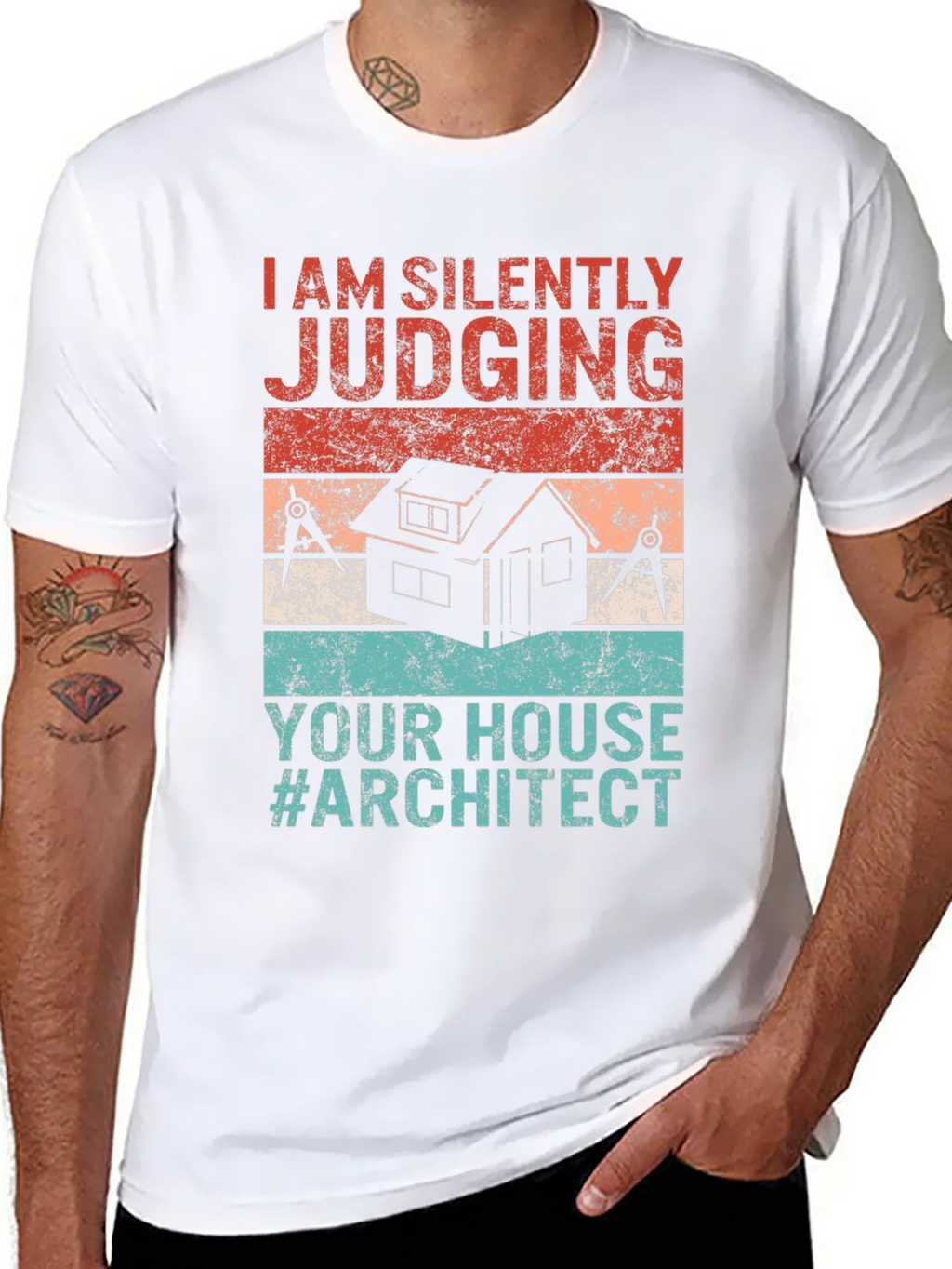 Architect Humor Graphic Tee - I Am Silently Judging product image 10