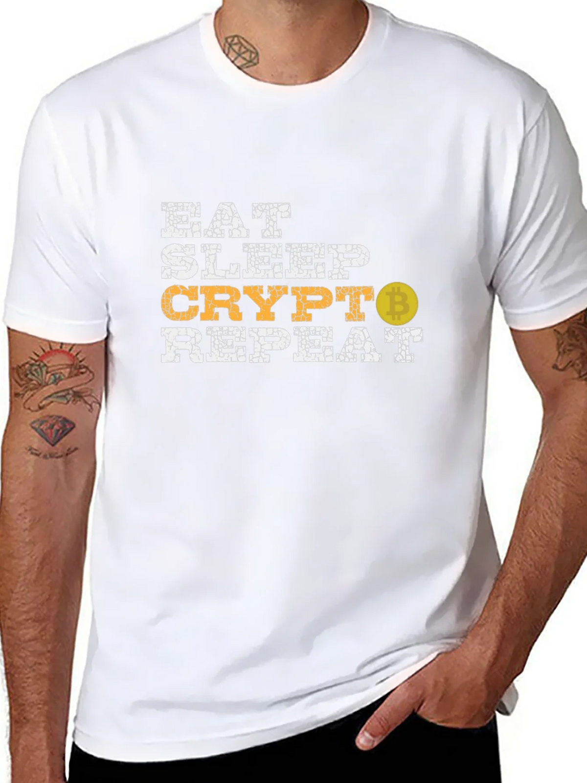 Eat Sleep Crypto Repeat Bitcoin Graphic Tee product image 7