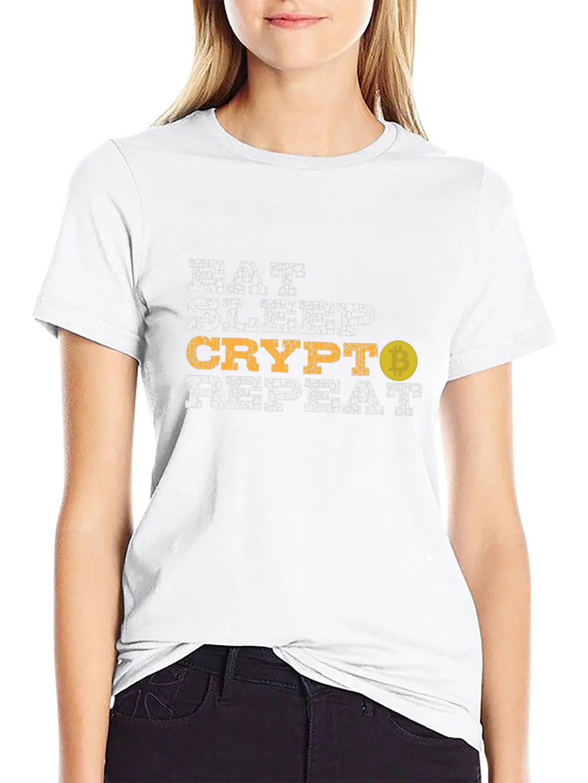 Eat Sleep Crypto Repeat Bitcoin Graphic Tee product image 8