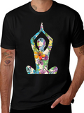 Floral Yoga T-Shirt - Mens Black Tee product image 1