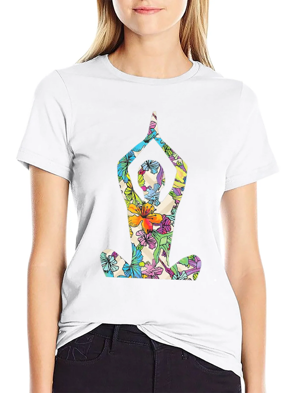 Floral Yoga T-Shirt - Mens Black Tee product image 11