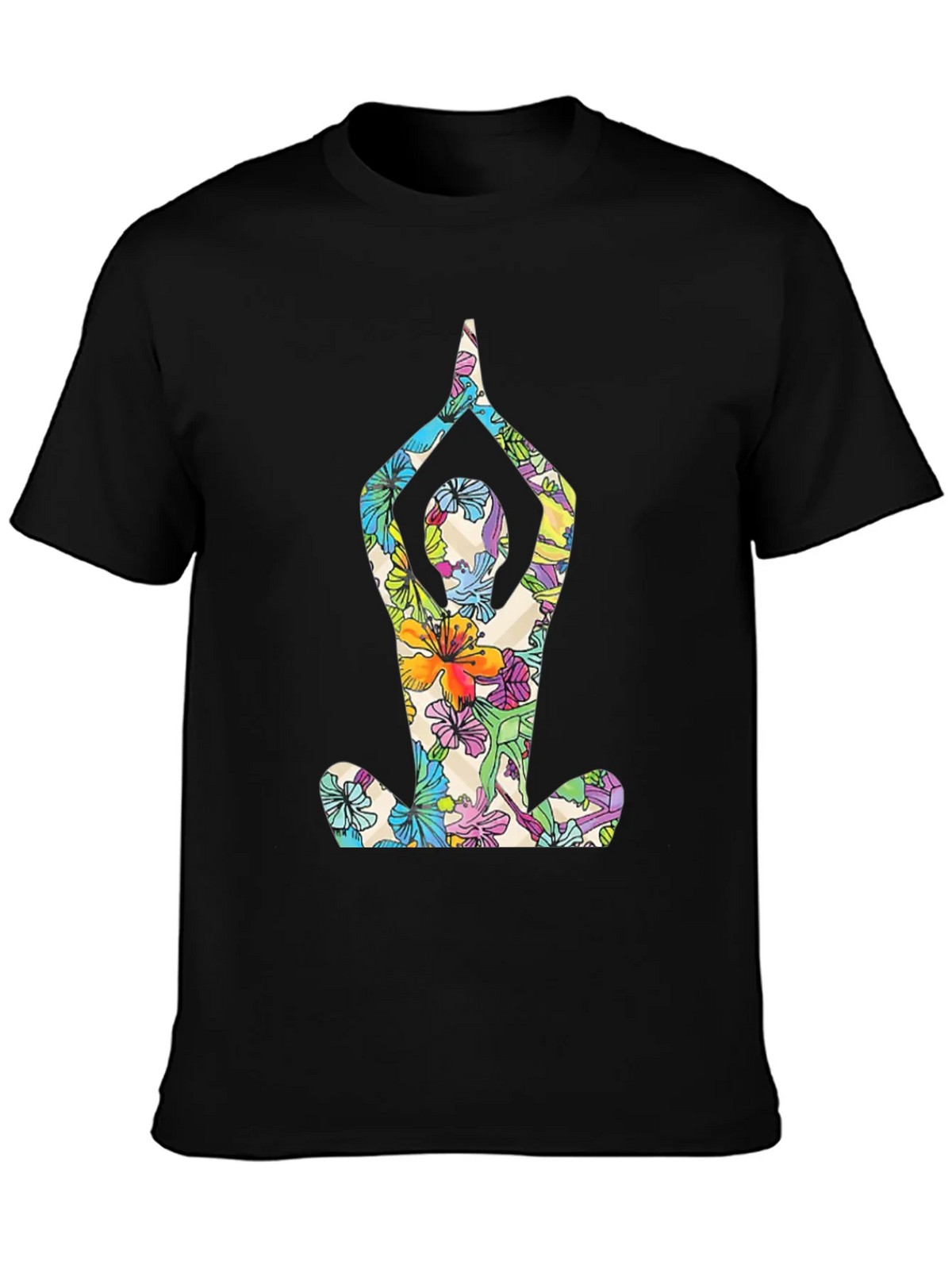 Floral Yoga T-Shirt - Mens Black Tee product image 6