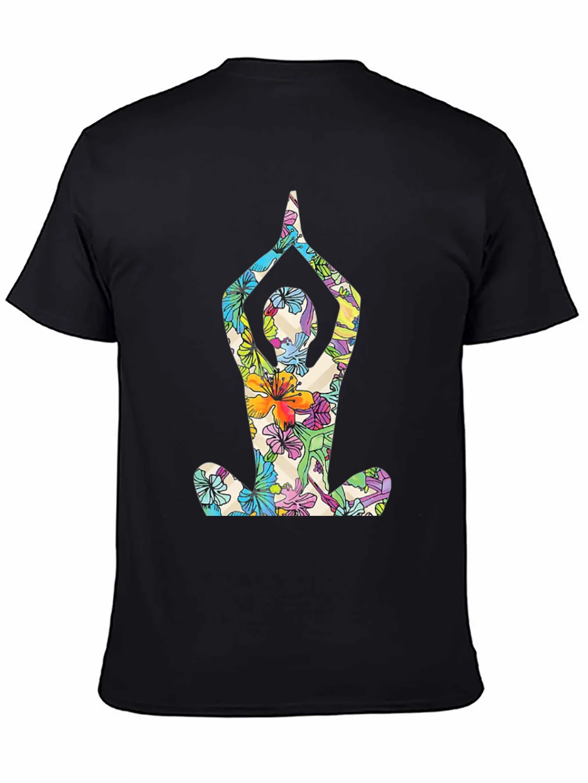 Floral Yoga T-Shirt - Mens Black Tee product image 7