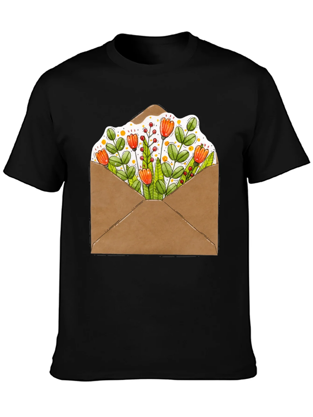Floral Envelope Graphic Tee - Trendy Unisex T-Shirt product image 3